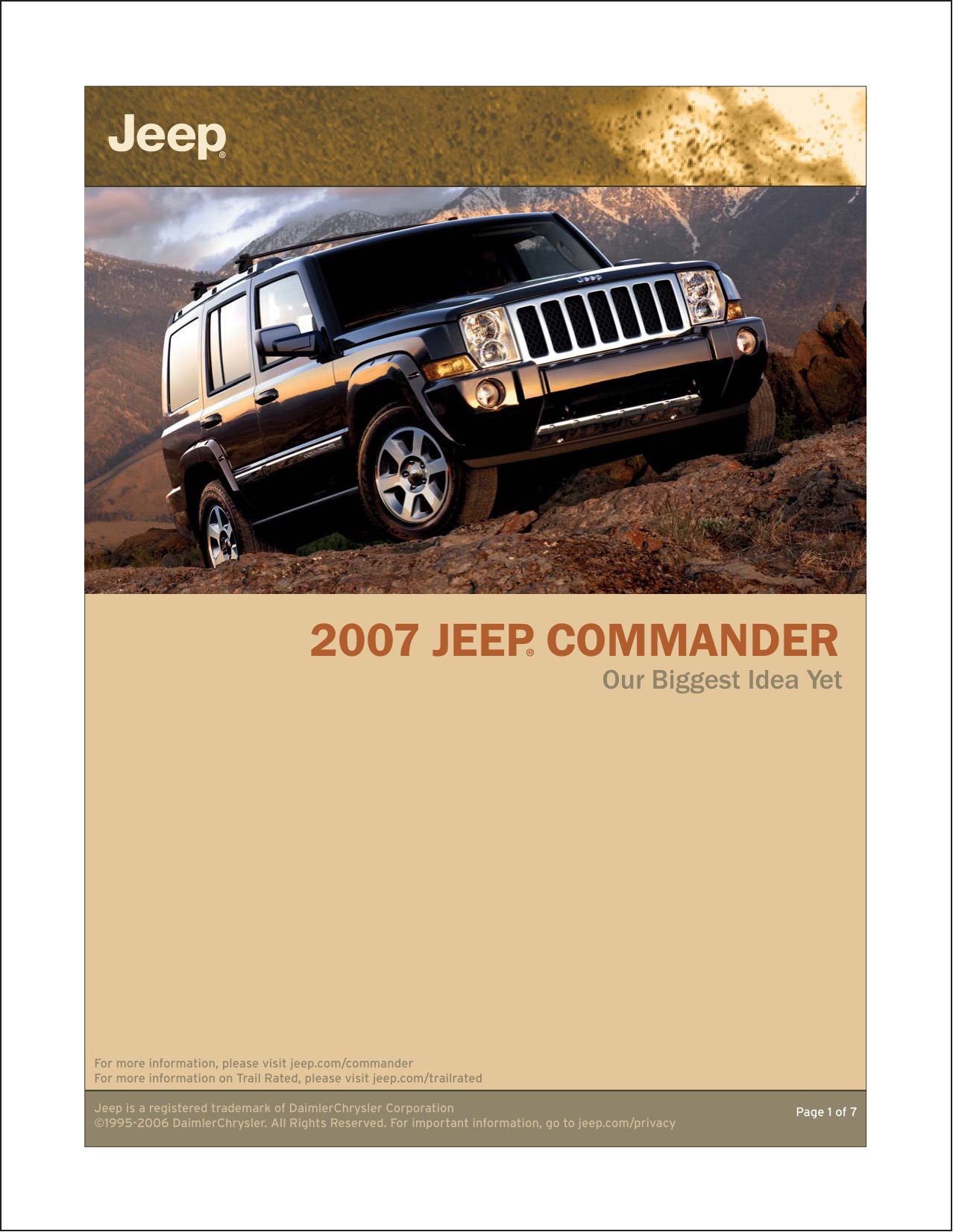 2007 Jeep Commander Brochure Page 3